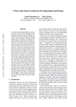 A Truly Joint Neural Architecture for Segmentation and Parsing