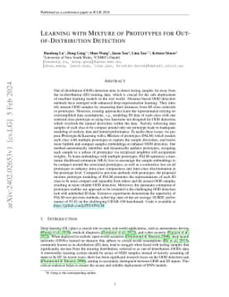 Learning with Mixture of Prototypes for Out-of-Distribution Detection
