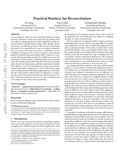 Practical Rateless Set Reconciliation