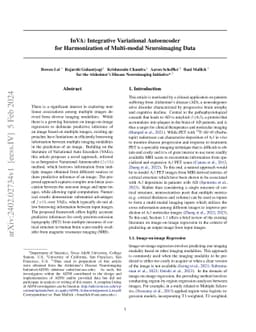 InVA: Integrative Variational Autoencoder for Harmonization of
  Multi-modal Neuroimaging Data