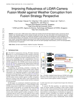 Improving Robustness of LiDAR-Camera Fusion Model against Weather
  Corruption from Fusion Strategy Perspective