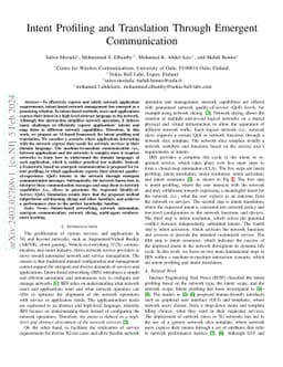 Intent Profiling and Translation Through Emergent Communication