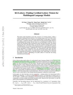 KS-Lottery: Finding Certified Lottery Tickets for Multilingual Language
  Models