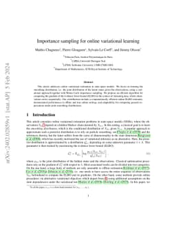 Importance sampling for online variational learning