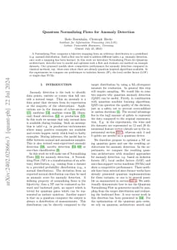 Quantum Normalizing Flows for Anomaly Detection