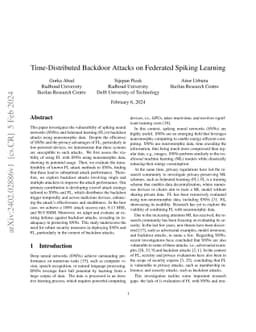 Time-Distributed Backdoor Attacks on Federated Spiking Learning
