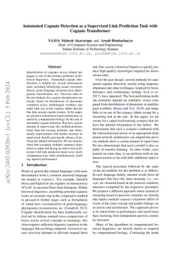 Automated Cognate Detection as a Supervised Link Prediction Task with
  Cognate Transformer