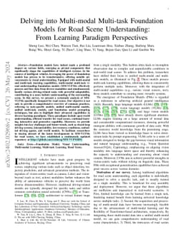 Delving into Multi-modal Multi-task Foundation Models for Road Scene
  Understanding: From Learning Paradigm Perspectives