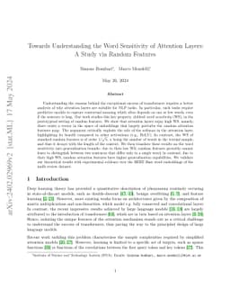 Towards Understanding the Word Sensitivity of Attention Layers: A Study
  via Random Features