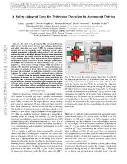 A Safety-Adapted Loss for Pedestrian Detection in Automated Driving