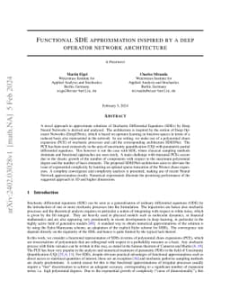 Functional SDE approximation inspired by a deep operator network
  architecture