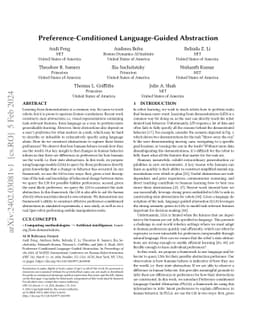 Preference-Conditioned Language-Guided Abstraction