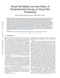 Visual Text Meets Low-level Vision: A Comprehensive Survey on Visual
  Text Processing