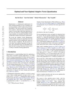 Optimal and Near-Optimal Adaptive Vector Quantization
