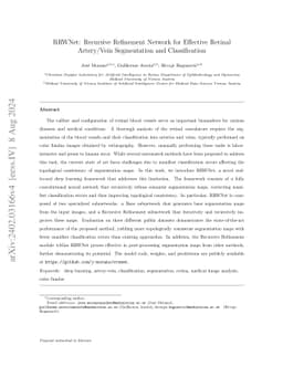 RRWNet: Recursive Refinement Network for effective retinal artery/vein segmentation and classification