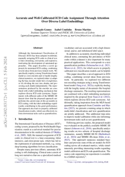 Accurate and Well-Calibrated ICD Code Assignment Through Attention Over
  Diverse Label Embeddings