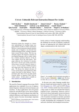 CIDAR: Culturally Relevant Instruction Dataset For Arabic