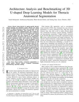 Architecture Analysis and Benchmarking of 3D U-shaped Deep Learning
  Models for Thoracic Anatomical Segmentation