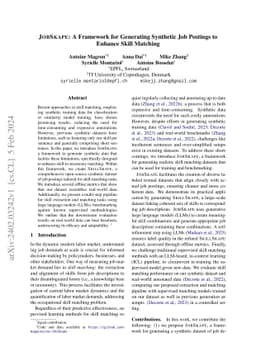 JOBSKAPE: A Framework for Generating Synthetic Job Postings to Enhance
  Skill Matching