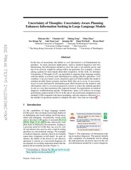 Uncertainty of Thoughts: Uncertainty-Aware Planning Enhances Information
  Seeking in Large Language Models
