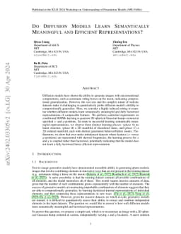 Do Diffusion Models Learn Semantically Meaningful and Efficient
  Representations?