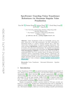 SpecFormer: Guarding Vision Transformer Robustness via Maximum Singular
  Value Penalization