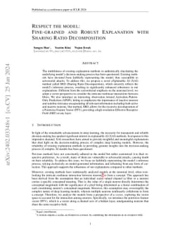 Respect the model: Fine-grained and Robust Explanation with Sharing
  Ratio Decomposition