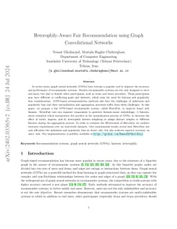 Heterophily-Aware Fair Recommendation using Graph Convolutional Networks