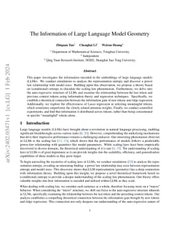 The Information of Large Language Model Geometry