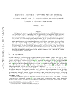 Regulation Games for Trustworthy Machine Learning