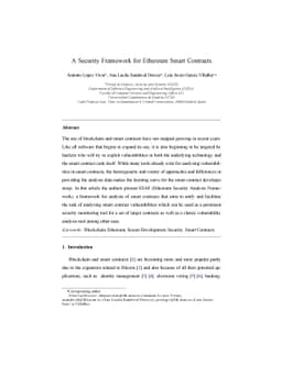 A security framework for Ethereum smart contracts