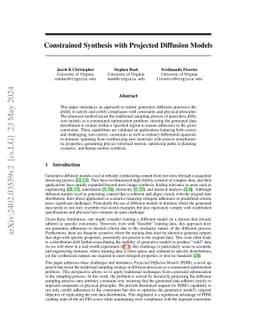 Constrained Synthesis with Projected Diffusion Models
