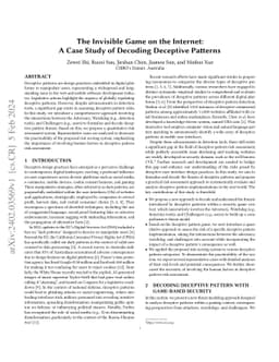 The Invisible Game on the Internet: A Case Study of Decoding Deceptive
  Patterns