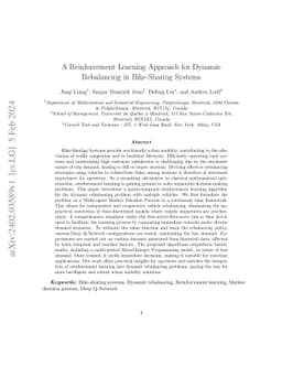 A Reinforcement Learning Approach for Dynamic Rebalancing in
  Bike-Sharing System