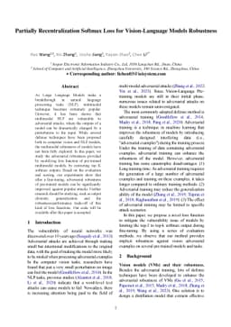 Partially Recentralization Softmax Loss for Vision-Language Models
  Robustness