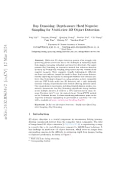 Ray Denoising: Depth-aware Hard Negative Sampling for Multi-view 3D
  Object Detection