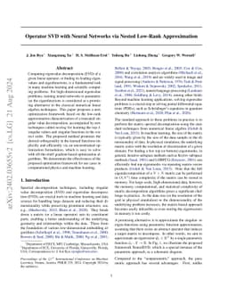 Operator SVD with Neural Networks via Nested Low-Rank Approximation