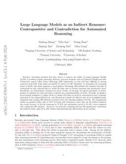 Large Language Models as an Indirect Reasoner: Contrapositive and Contradiction for Automated Reasoning