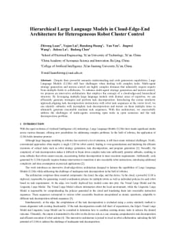Hierarchical Large Language Models in Cloud Edge End Architecture for
  Heterogeneous Robot Cluster Control