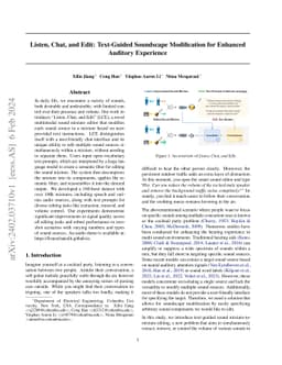 Listen, Chat, and Edit: Text-Guided Soundscape Modification for Enhanced
  Auditory Experience