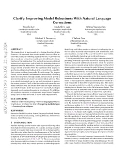 Clarify: Improving Model Robustness With Natural Language Corrections