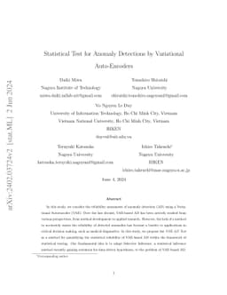 Statistical Test for Anomaly Detections by Variational Auto-Encoders