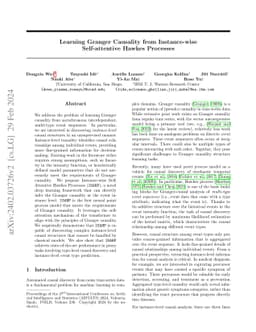 Learning Granger Causality from Instance-wise Self-attentive Hawkes
  Processes