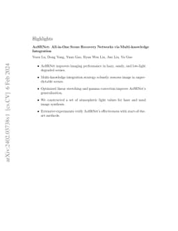 AoSRNet: All-in-One Scene Recovery Networks via Multi-knowledge
  Integration