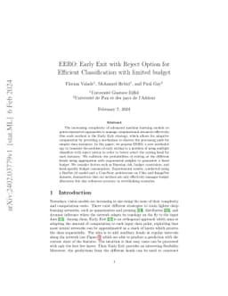 EERO: Early Exit with Reject Option for Efficient Classification with
  limited budget
