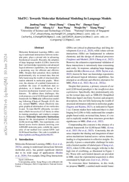 MolTC: Towards Molecular Relational Modeling In Language Models