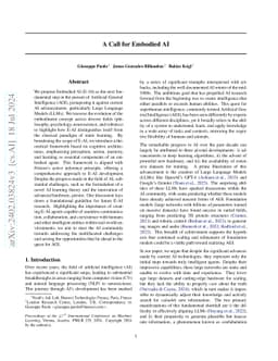 A call for embodied AI
