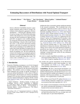 Estimating Barycenters of Distributions with Neural Optimal Transport
