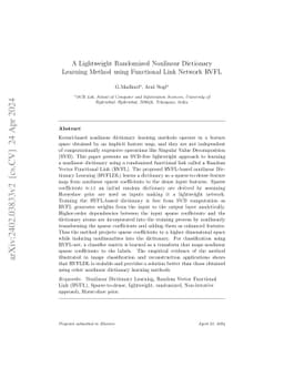 A Lightweight Randomized Nonlinear Dictionary Learning Method using
  Random Vector Functional Link