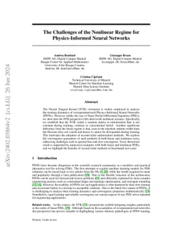 The Challenges of the Nonlinear Regime for Physics-Informed Neural
  Networks